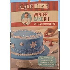 Cake Boss Winter Decorating Kit 25 Pieces Cutters Icing Bags + Fondant Smoother